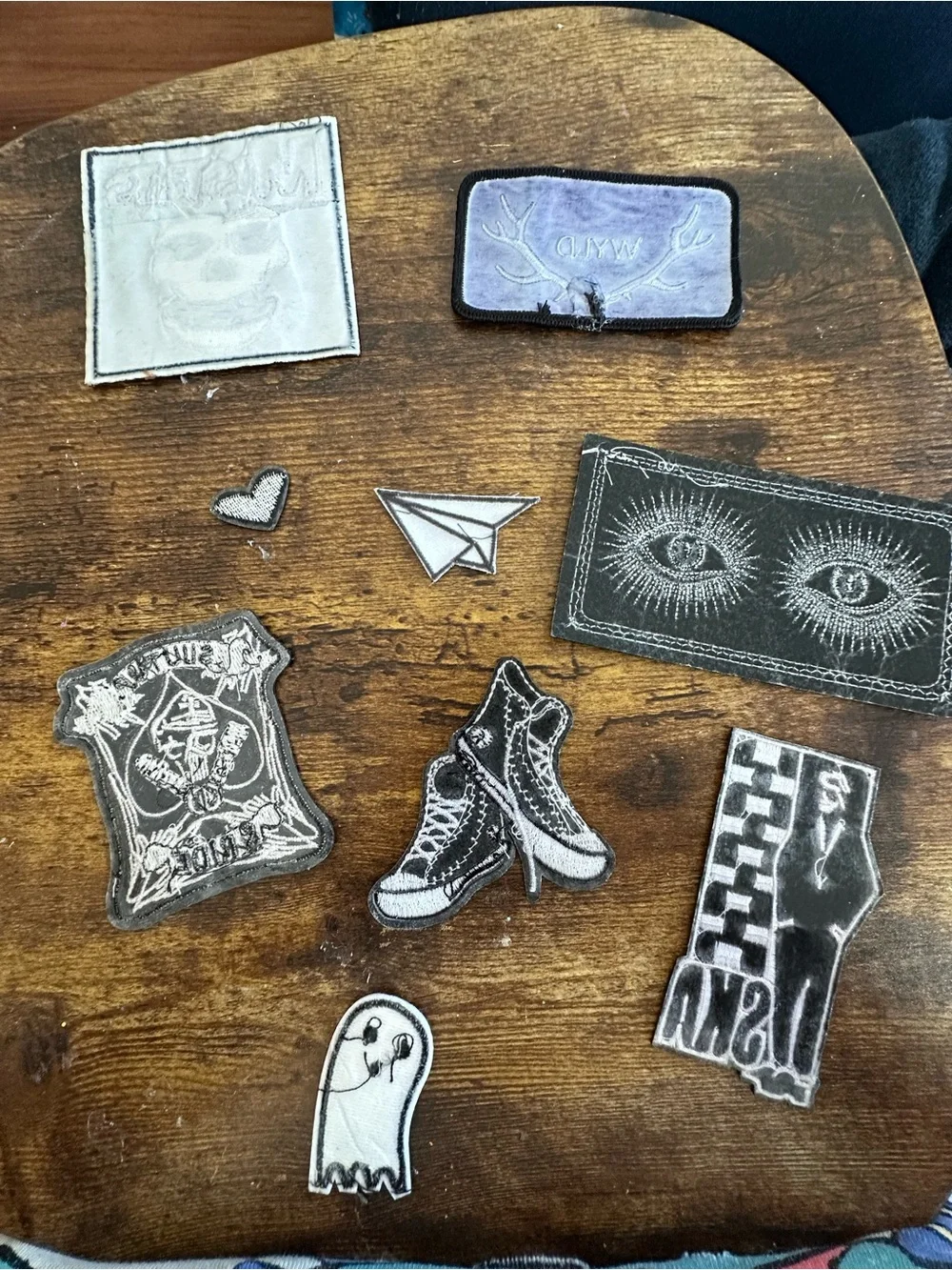 HAND CURATED black and white patch set